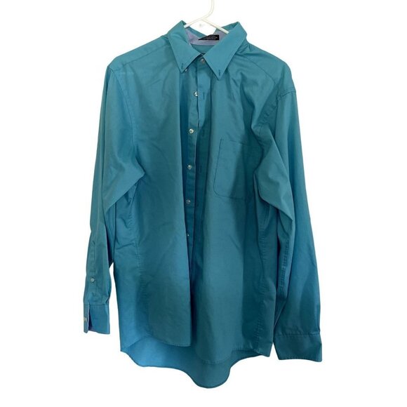 Chaps blue collared wrinkle free classic fit twill button down dress shirt - Picture 1 of 4